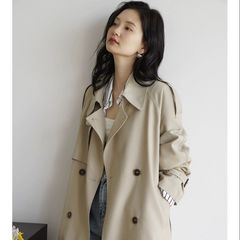 上新百搭2025新款时尚感风衣女英伦小个子chic中长款外套休闲春秋