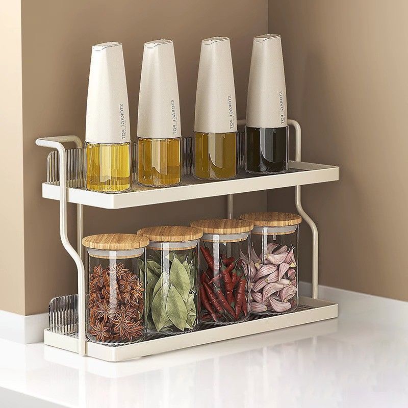 Estante de cocina estante de condimento de mesa estante de almacenamiento multifuncional condimento estante de almacenamiento multicapa venta directa de fábrica