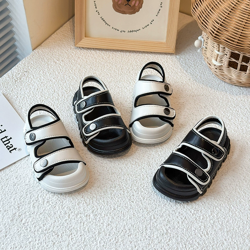 Модные летние сандалии для мальчиков 2025 года, новые детские спортивные пляжные туфли, легкие мягкие ботинки для девочек