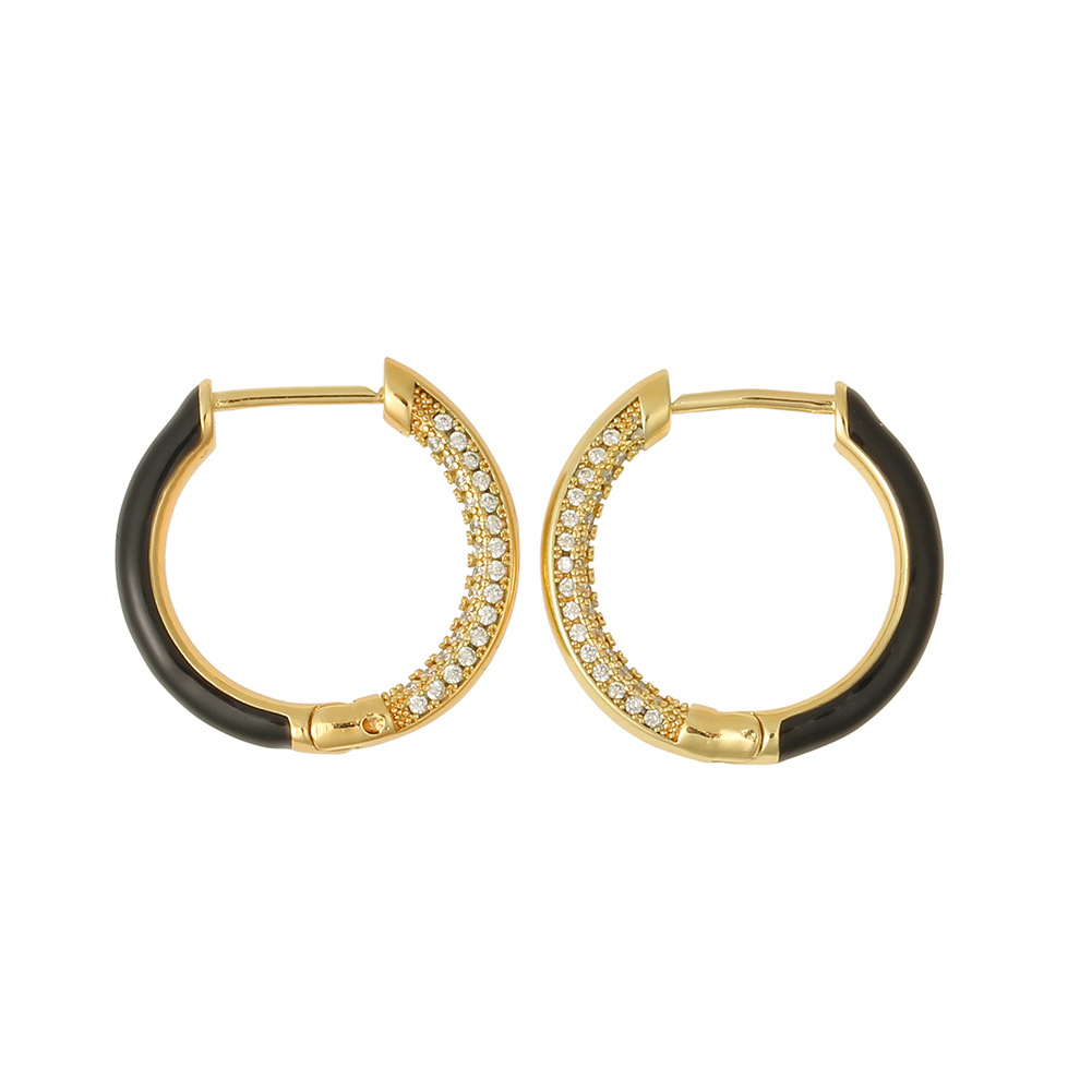 Fashion Zircon Circle Earrings Wholesale display picture 3