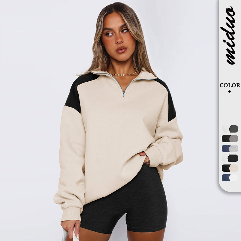 trend fashionable design keep warm long-sleeve with zipper