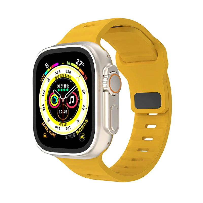 Подходит для Apple Watch Ultra9876543210 поколения SE, спортивный силиконовый ремешок с квадратной пряжкой и бриллиантами, новая модель