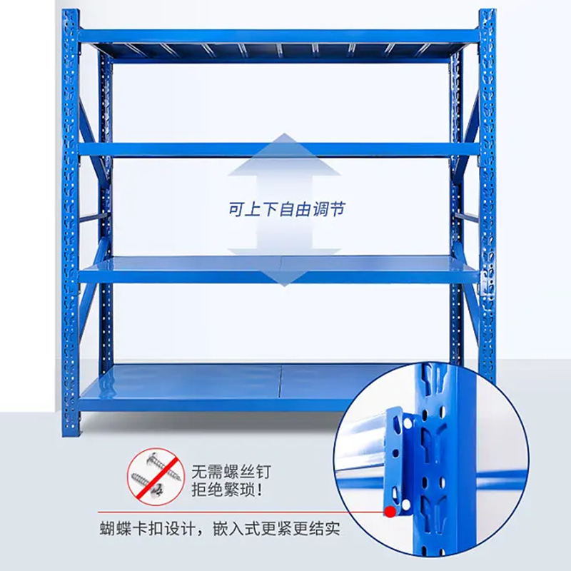 Estanterías de almacenamiento para almacenes, estanterías de almacenamiento de cuatro niveles, estanterías de hierro, almacenes, almacenamiento para oficinas en casa, estanterías de entrega rápida de múltiples niveles con capacidad de carga.