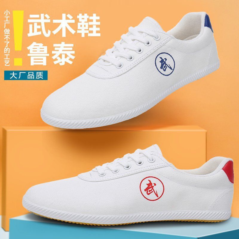 武术鞋夏季男女练功专用帆布鞋牛筋底武术训练表演运动太极鞋外贸