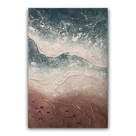 纯手工墙艺术海洋立体肌理画定制框架标识样式现代色彩的客厅画