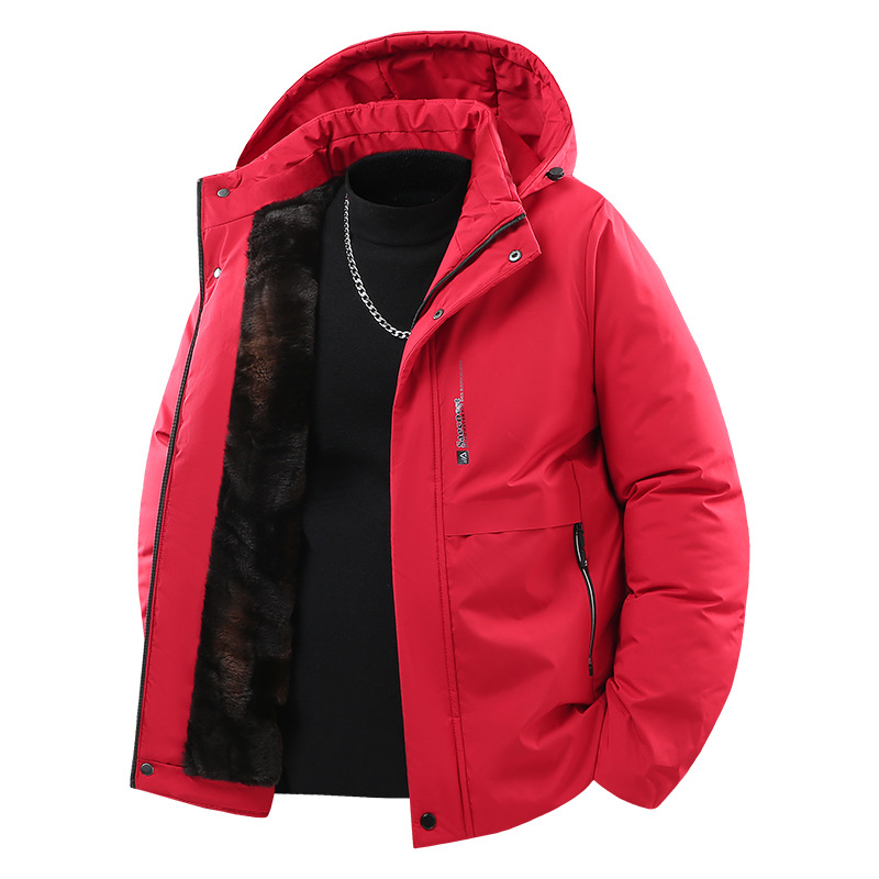 Transfronterizo chaqueta de terciopelo para hombres otoño y invierno nueva chaqueta con capuchón ropa de algodón cálida suelta engrosada ropa de trabajo