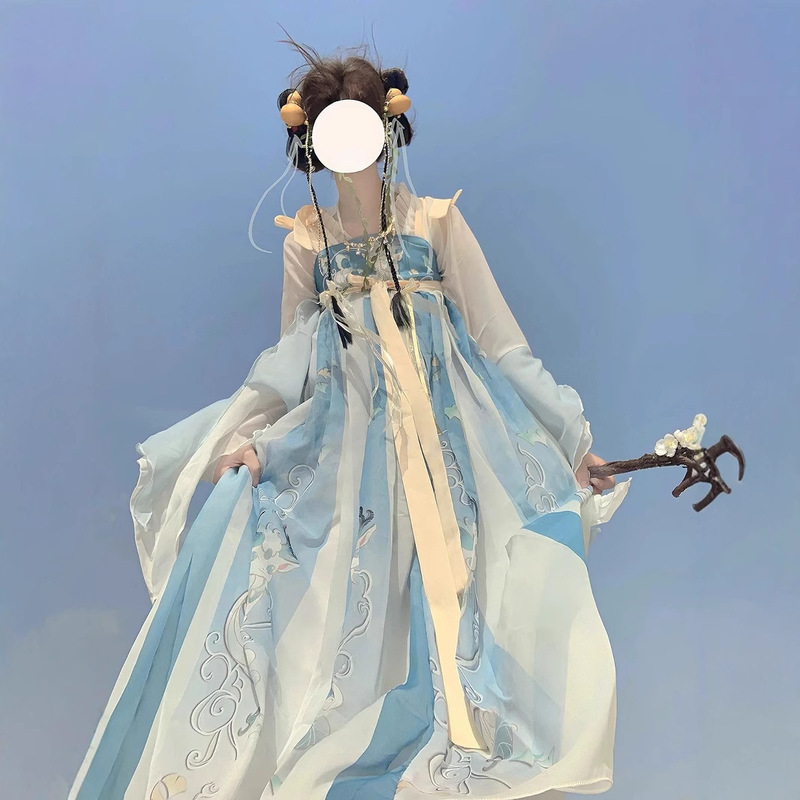 【Bai Ze】Original Hanfu for Women, Qi Xiong Ruqun, Tang-Style New Chinese Style Fairy-Like Outfit for Spring, Summer, and Autumn