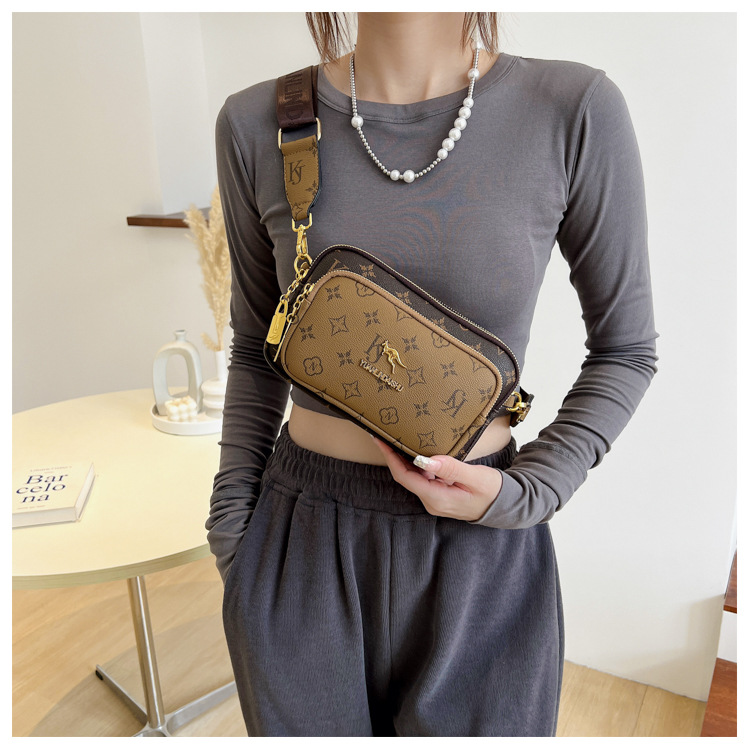 Nuova borsa da donna di alta qualità, borsa da donna retrò transfrontaliera, borsa da donna con stampa alla moda, borsa a tracolla singola, piccola borsa quadrata, borsa a tracolla, borsa sul petto_voghion.com
