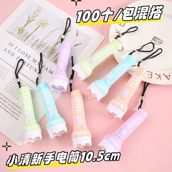 Outdoor Household Portable Large 10.4cm Flashlight Plastic Led Strong Light New Luminous Flashlight Factory Wholesale