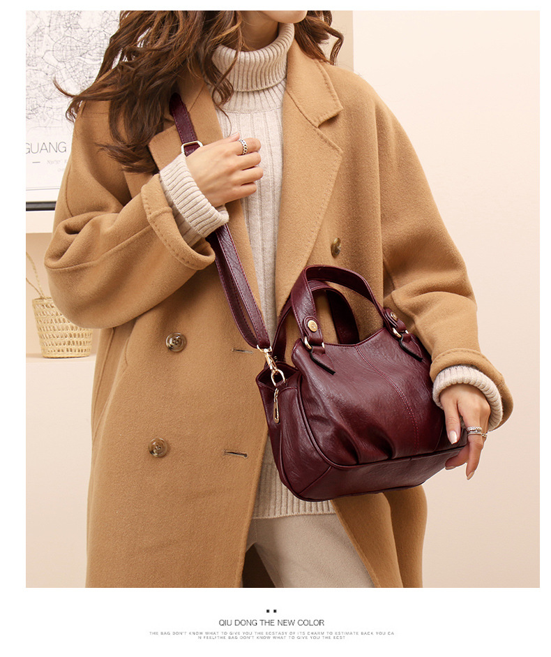 Retro Soft Leather Large Capacity Shoulder Crossbody Women's Handbag Small Bag_voghion.com