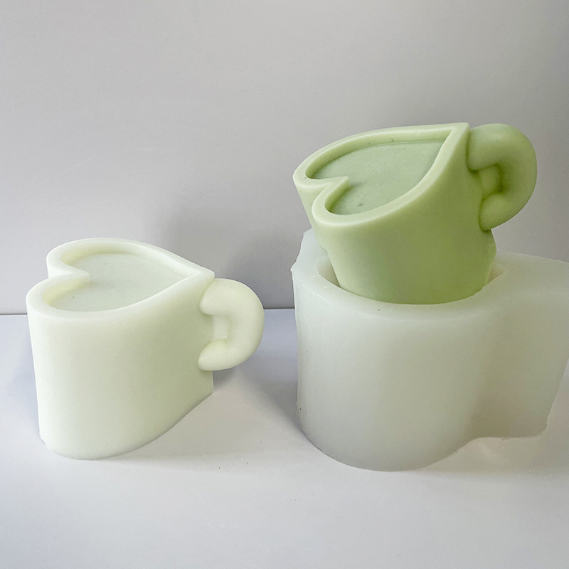 Amor taza aromaterapia vela molde de silicona DIY coreano en forma de corazón taza de agua de yeso decoración molde