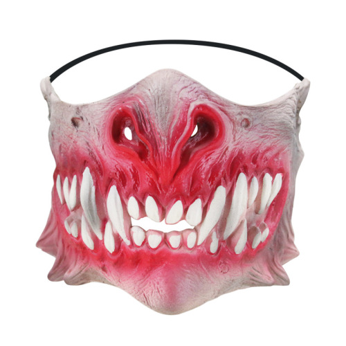 Bloody Big Mouth Scary Half Face Mask Halloween Party Prank Props Cosplay Masquerade Zombie Grimace 