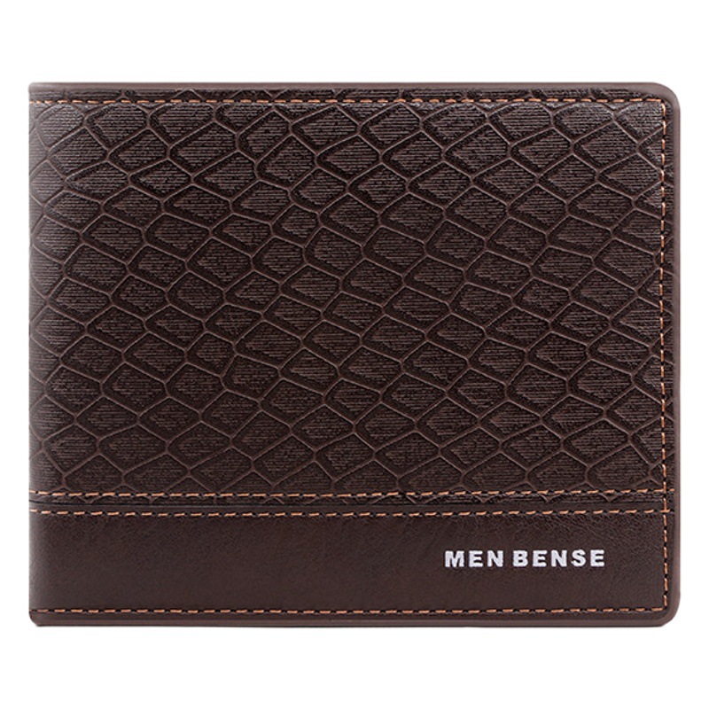 Cartera corta europea y americana de los hombres de negocios en relieve patrón de serpiente moda doble monedero de gran capacidad Multi-Tarjeta billetera de los hombres