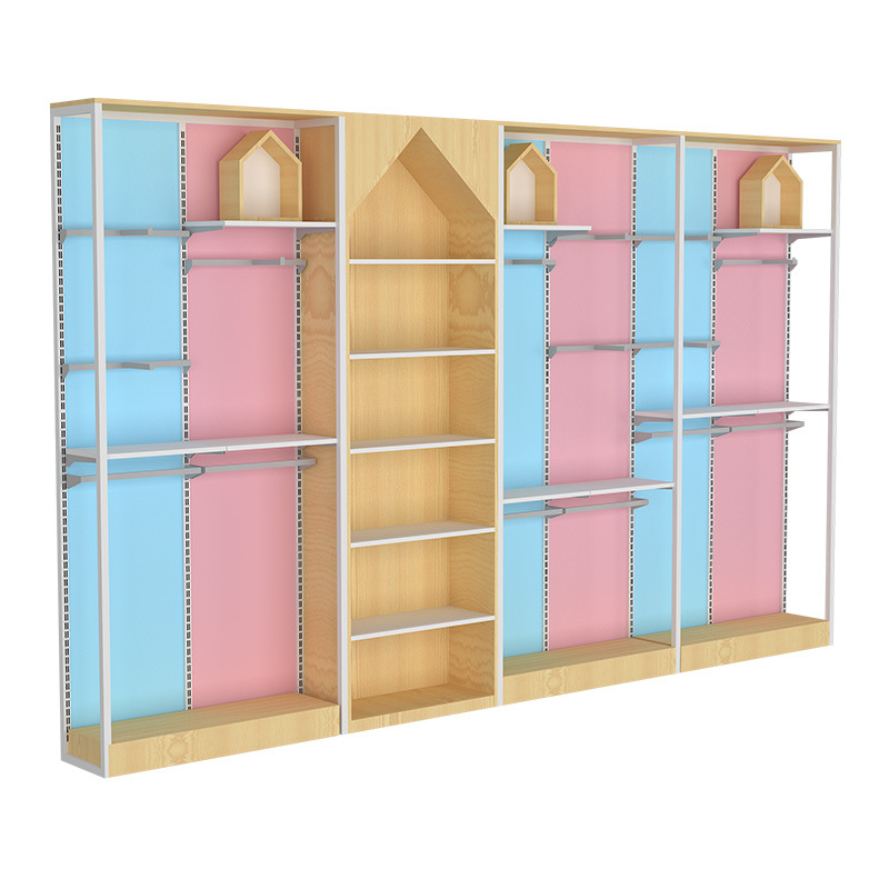 母婴货架来图制作孕婴整店货架 钢木母婴服装展示架 奶粉辅食货架