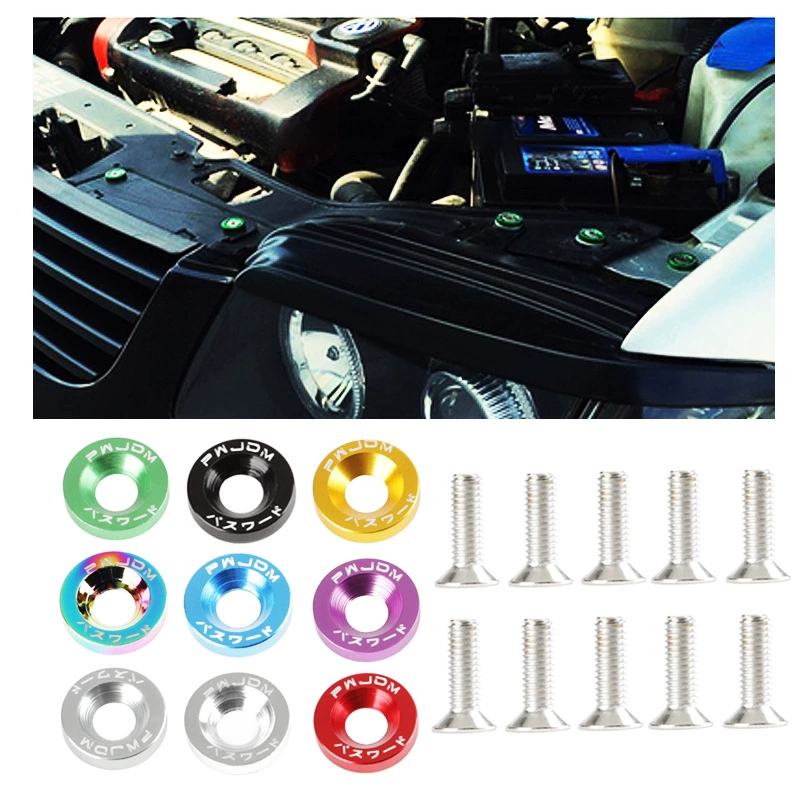 Модификация автомобиля винтовая прокладка рама номерного знака винтовая крышка декоративная прокладка JDM внешняя модификация M6 прокладка пряжка