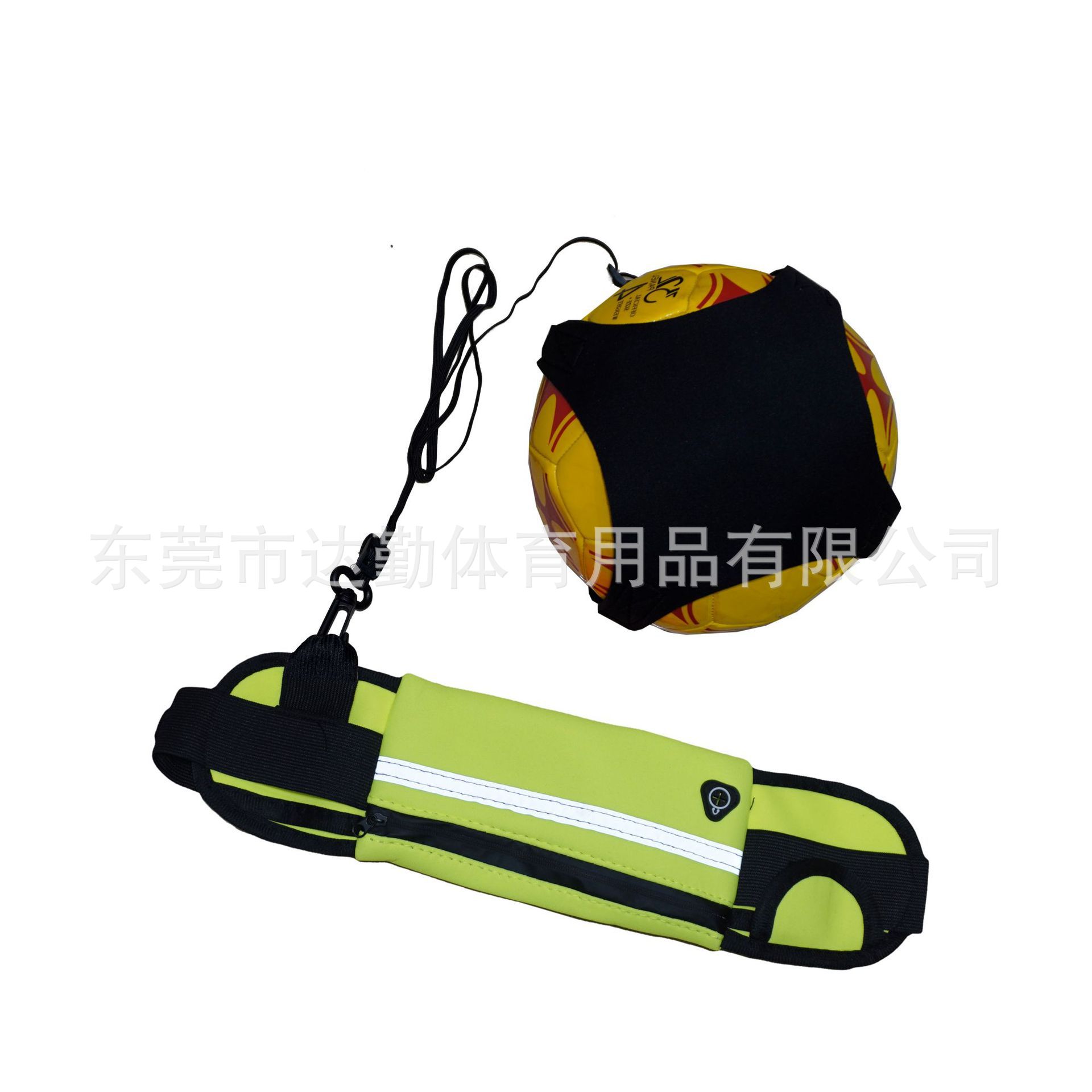 Cinturón de entrenamiento de fútbol tipo bolsa multifuncional entrenador de fútbol infantil controlador de voleibol elástico giratorio bolsa de bola