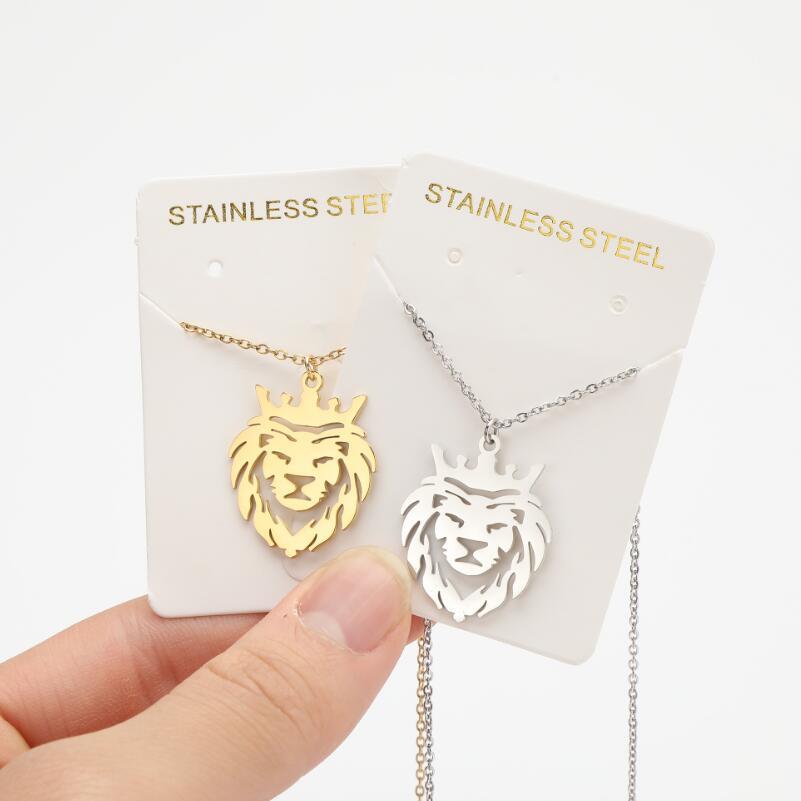 1 Piece Retro Lion Stainless Steel Hollow Out Pendant Necklace_colorza_4