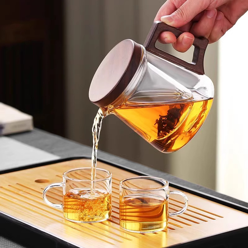 お茶を作るための家庭用ティーポット、高温耐性ガラスティーポット、茶水分離オフィス2025新しいティーポットティーセット|undefined
