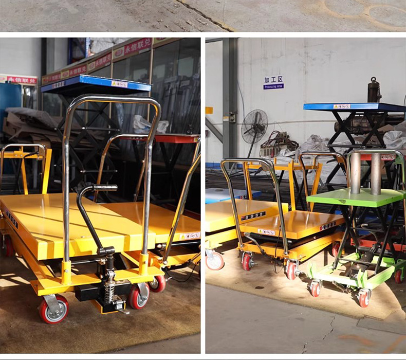 Manual hydraulic lift platform cart, small lift flatbed cart, electric loading and unloading cart, mobile scissor-type platform