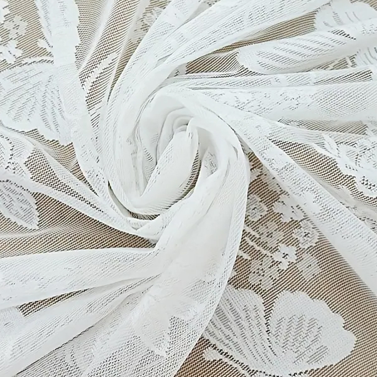 Nuevo encaje tejido por urdimbre transfronterizo, flor de amor de mariposa, cortina de pantalla de ventana, cortina de café, cortina de partición de cocina, TEMU