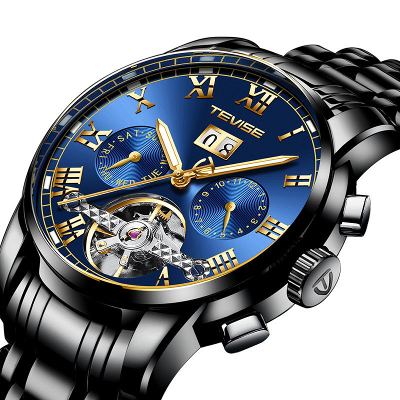 Teweys famoso reloj tourbillon reloj de los hombres reloj de moda reloj mecánico reloj de negocios de moda