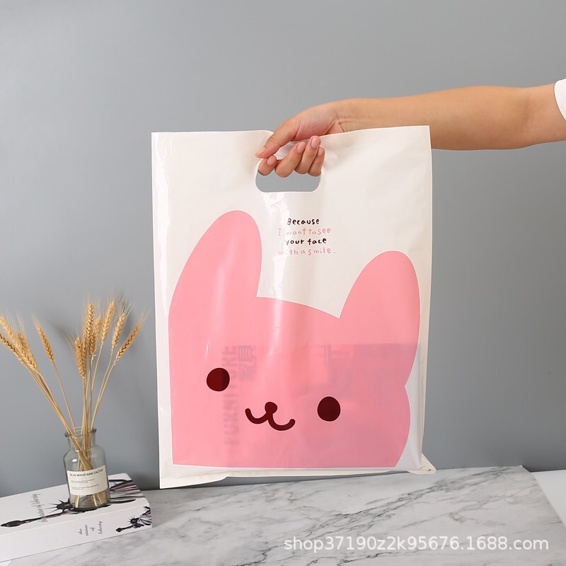 In stock plastic handbag cartoon packaging bag clothing store clothes bag children's clothing gift shopping plastic bag