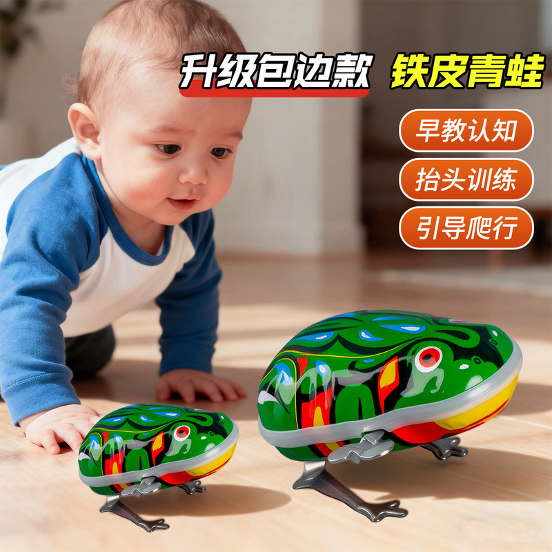 Metal Frog Toy Small Frog Toy Children's Gift Wind-Up Jumping Frog Animal Bounce 80S Nostalgia Metal Frog Toy Small Frog Toy Children's Gift Wind-Up Jumping Frog Animal Bounce 80S Nostalgia