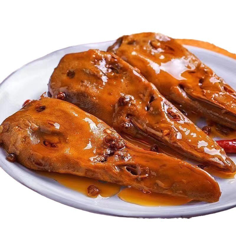 ハロゲン味のアヒルの頭は首の黒いアヒルの香りの辛味のハロゲンアヒルの熟食ネットの赤いレジャーの熟食のつまみの料理を焼いて独立して包装して卸売りします。|undefined