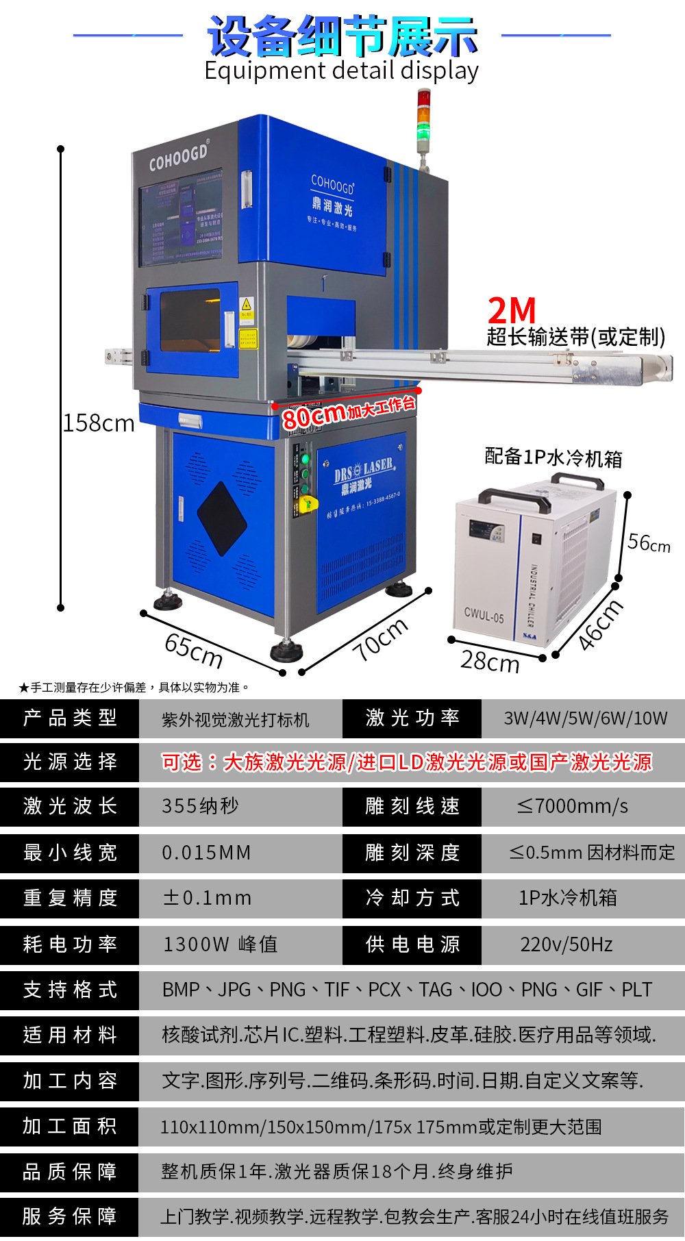 紫外尺寸加功率高配