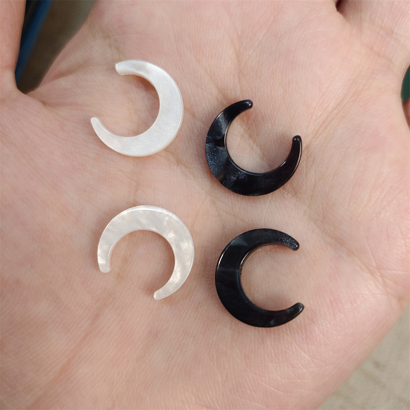 White Moonlight diy jewelry accessories acetate moon imitation butterfly shell material earrings Crescent bracelet antique pendant hairpin