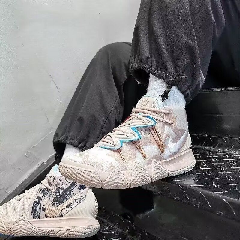 Kyrie S2 Basketball Shoes Kyrie S2 Ep White and Blue Mandarin Duck 456 Fitted Wear-Resistant Anti-Slip Men's and Women's Practical Sports Shoes