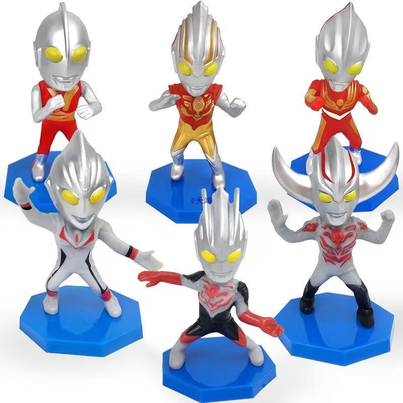 奥特曼玩具蛋糕装饰摆件迪迦咸蛋超人打怪兽儿童节生日烘焙插件