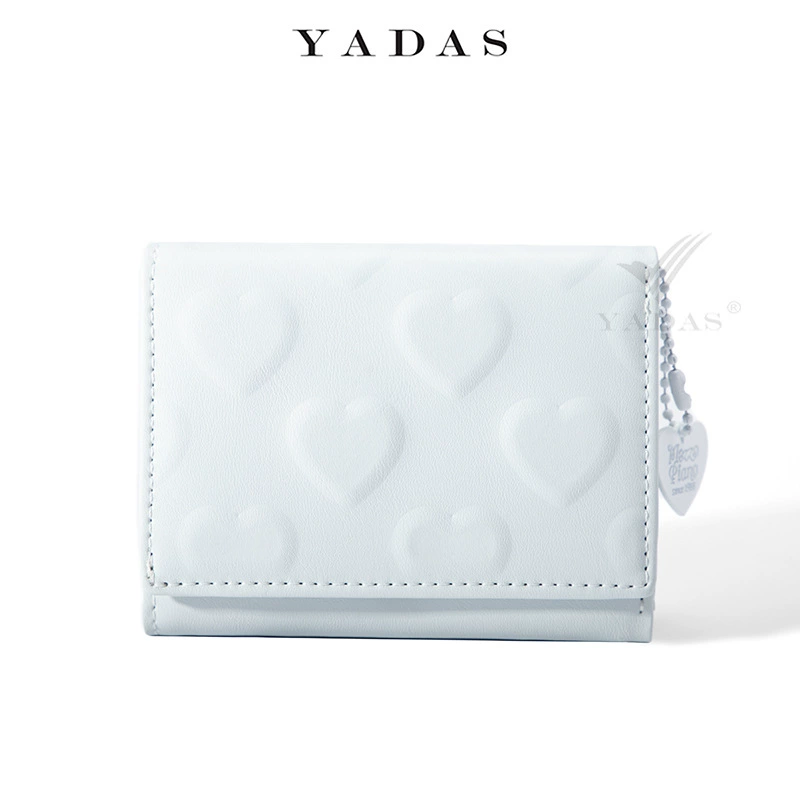 Кошелек для монет (YADAS) с тиснением Love‑Embossed PU Short Wallet, подвеска в форме сердца, компактный 5 цветов