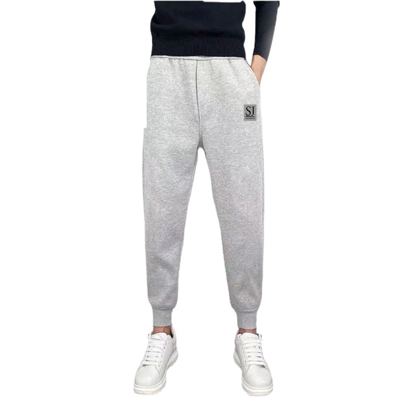 Pantalones casuales de los hombres jóvenes rectos sueltos Pantalones deportivos delgados pantalones atados al tobillo primavera y otoño verano Pantalones de hombre simples