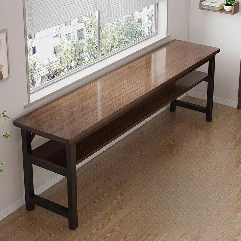 书桌家用女生卧室长条桌简易出租屋靠墙长桌子工作台学生窄电脑桌