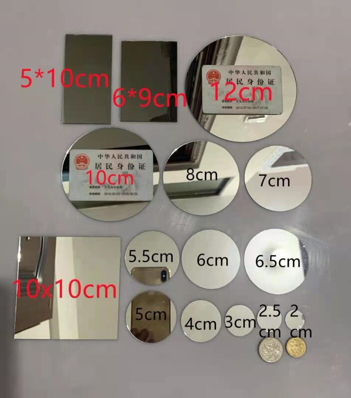 Jing Yun No Shell Thick No Glue Round Square Small Round Mirror Lens Single Side Plane 1mmDIY Mirror Glass Mirror Magnification