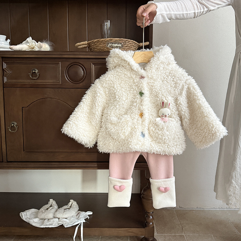 婴儿衣服外套秋冬季女宝宝套装加厚保暖新款一岁婴幼儿冬款两件套|undefined