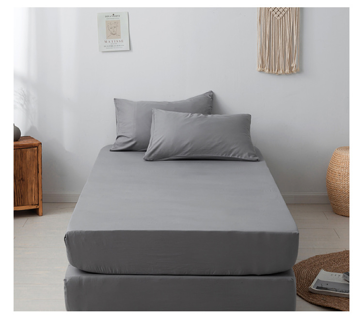 Lenzuola con angoli, tessili per la casa, biancheria da letto, coprimaterasso in fibra sintetica lavata giapponese in tinta unita_voghion.com