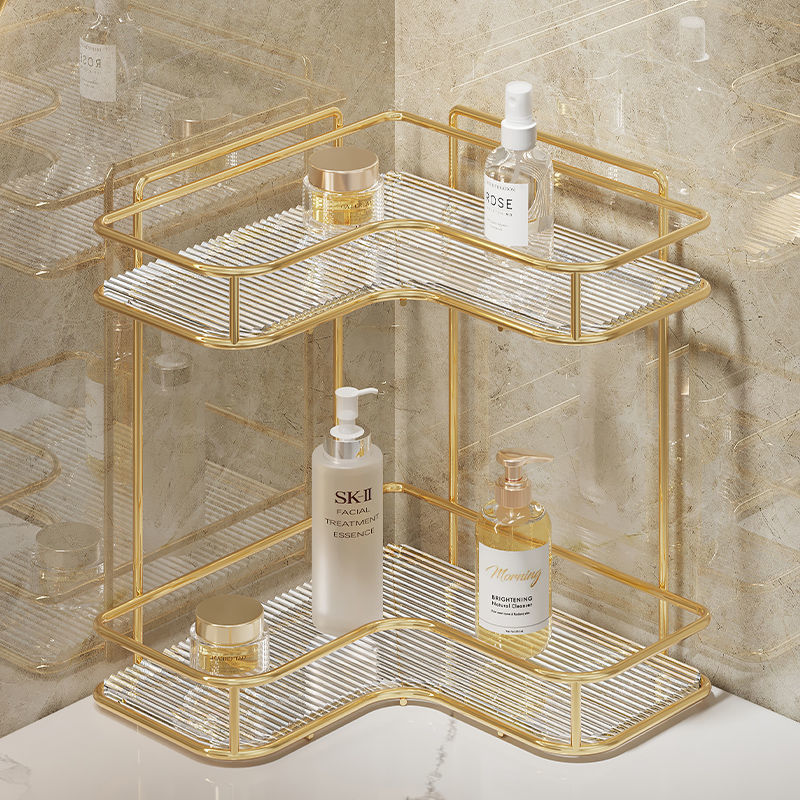 Light Luxury Bathroom Storage Rack Triangular Countertop Acrylic Hand Wash Basin Bathroom Toilet Corner Storage Rack