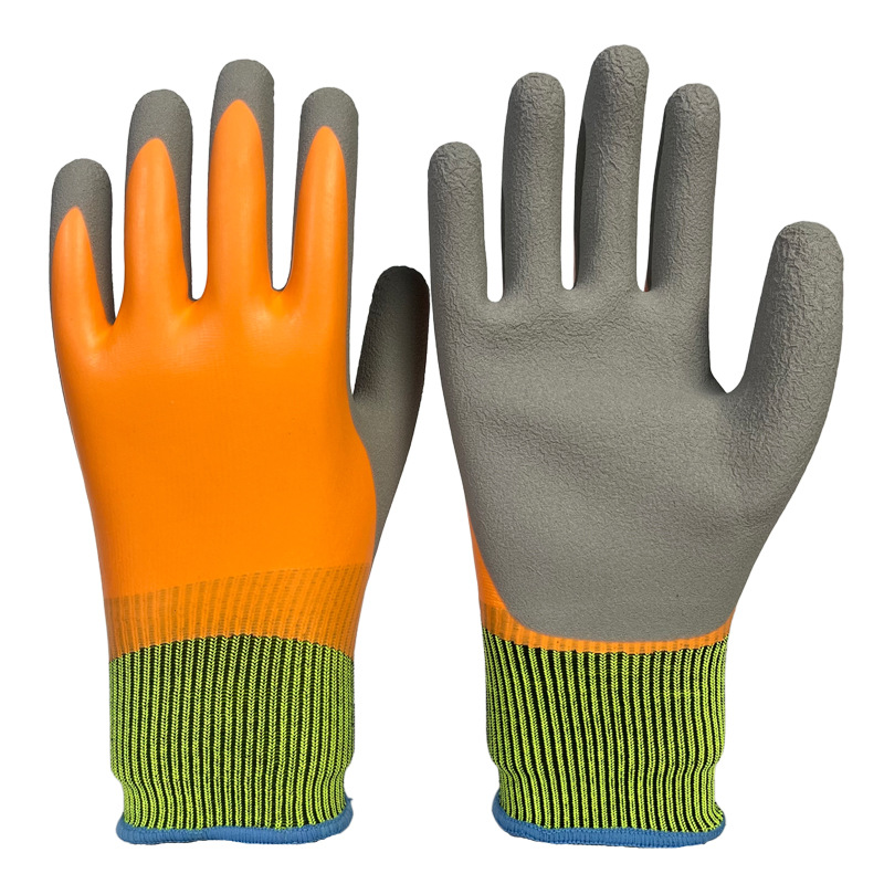 发泡乳胶手套耐磨防滑防水双层橡胶工地劳保手套加厚耐用劳保手套