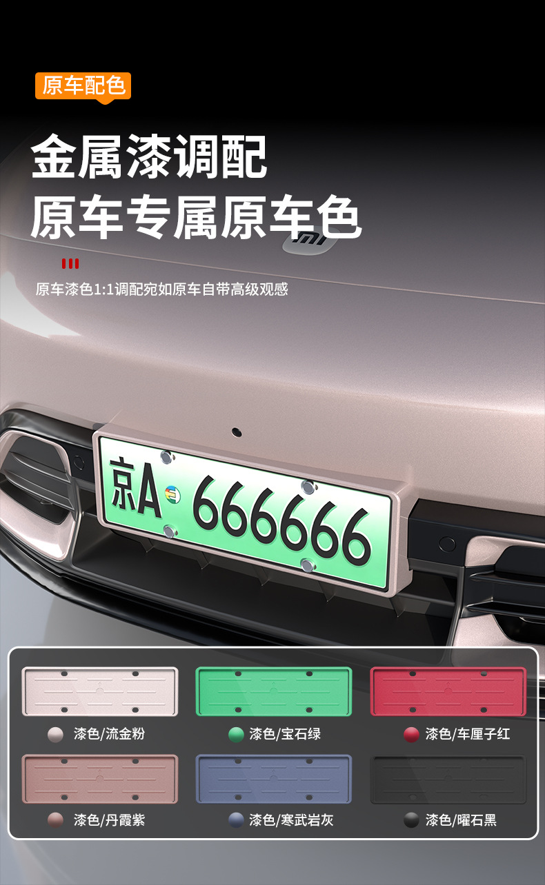 Suitable for Xiaomi YU7/SU7 license plate frames, providing full coverage and protection for the new energy vehicle license plate, including green license plate frame accessories