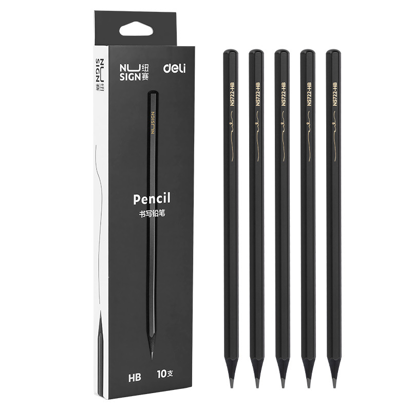 Deli New Say Black Wood Black Lápiz hb para estudiantes de primaria Lápiz para estudiantes de primer y segundo grado 2b Kindergarten para niños