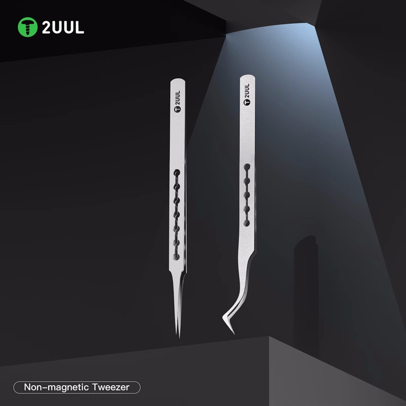 2UUL TW21无磁镊子超精密带孔防滑特尖飞线镊子 超硬直尖弯尖镊子