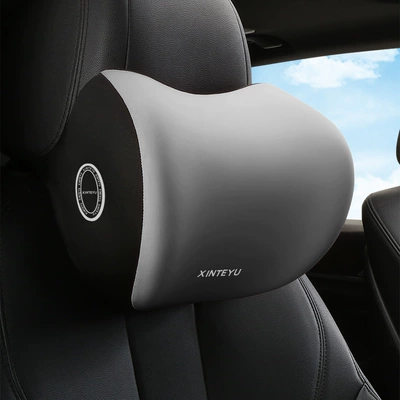 Car Lumbar Support Cushion for — Waist support - gray-headrest-standard