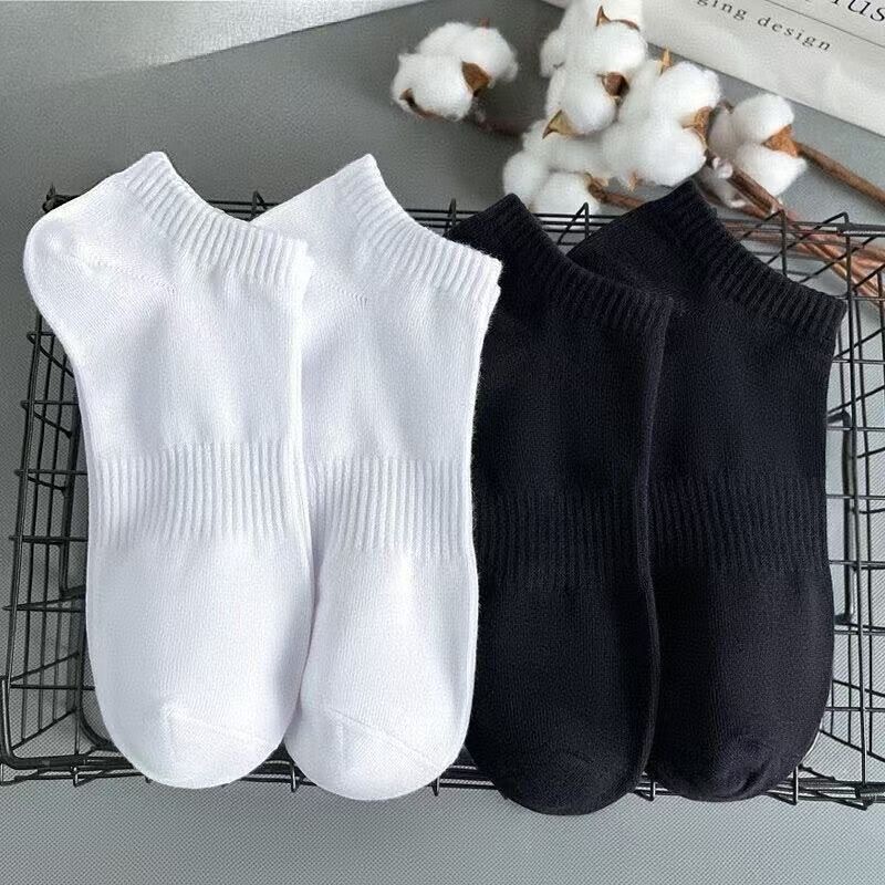 Men's Socks Wholesale Mesh Breathable Sports Socks Men's Black and White Short Tube Boat Socks Men's Short Socks Summer Thin Style
