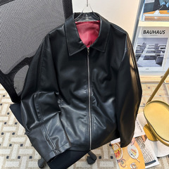 ヨーロッパ駅春秋冬pu皮赤色の中に高級感があります。