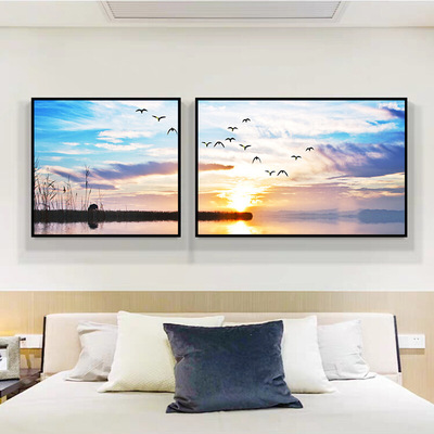 Bedroom decorative painting Bedside Hanging picture Warm Walls painted Master Bedroom mural hotel hotel Room Wall paintings