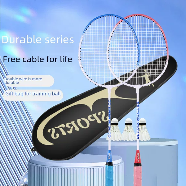 Badminton Racket Ultra-light genuine goods Competition Adult Children Primary School Students Resistant to Playing Special Double Racket Beginner Training suit