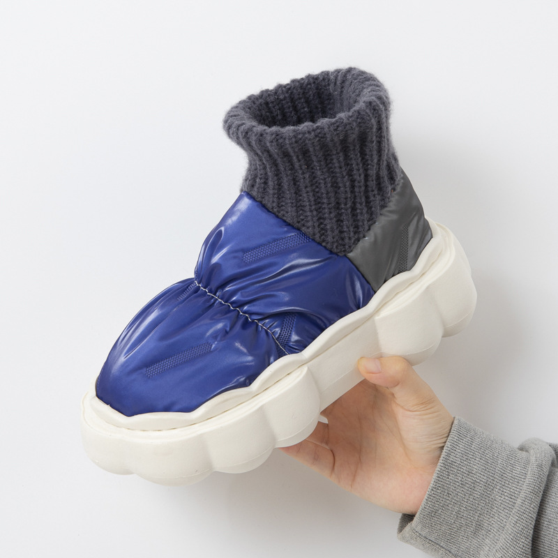 quality Boots Down Waterproof Cotton Slippers for Men Women in Winter with Outdoor Trend Snow High Collar Plush Insulation_voghion.com