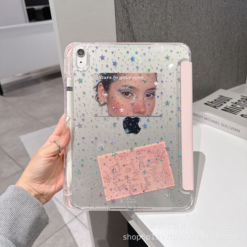 Star Tablet Back Card Suitable for iPad Air 67 Series DIY Card Sticker Transparent Tablet Protective Case 11Th Generation